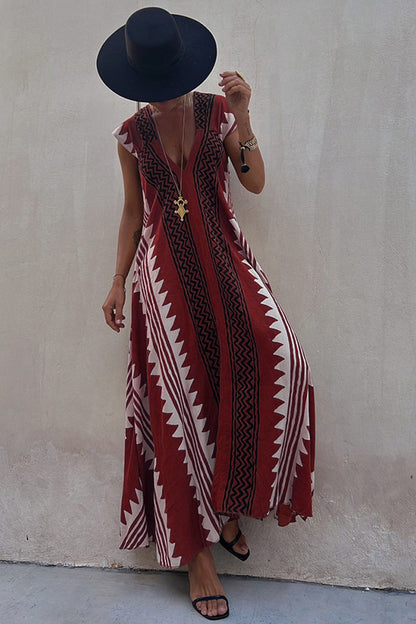 Beach Dates Print A-line Maxi Dress