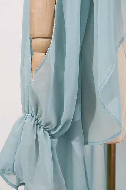 Sweet Irregular Stand Collar Loose Halter Blouse