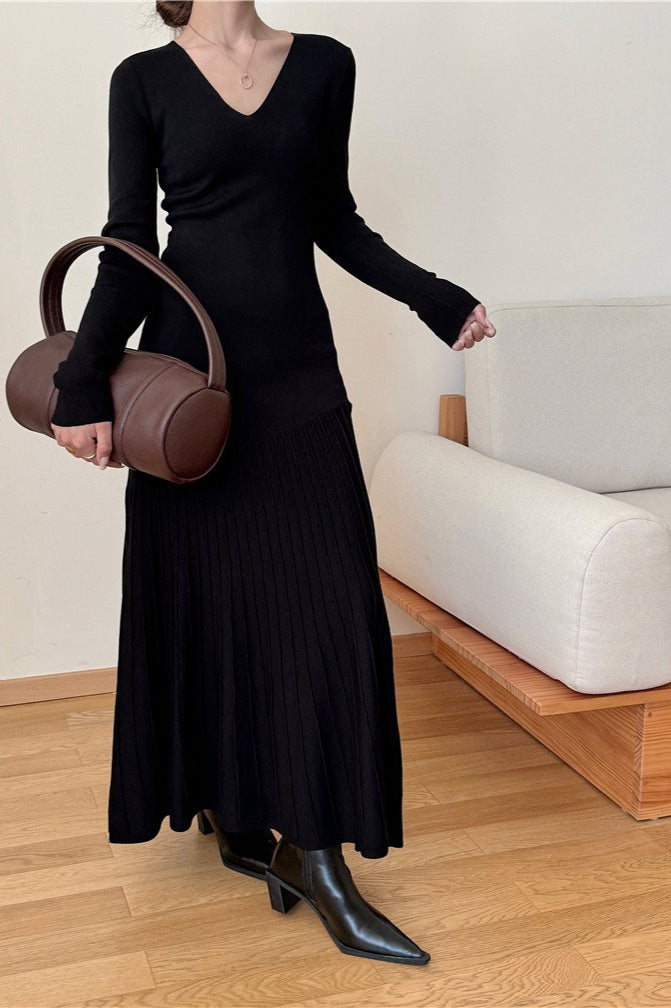 Knit Fitted Mermaid Hem Maxi Dress