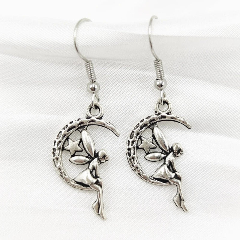 Vintage Fairy Moon Earrings