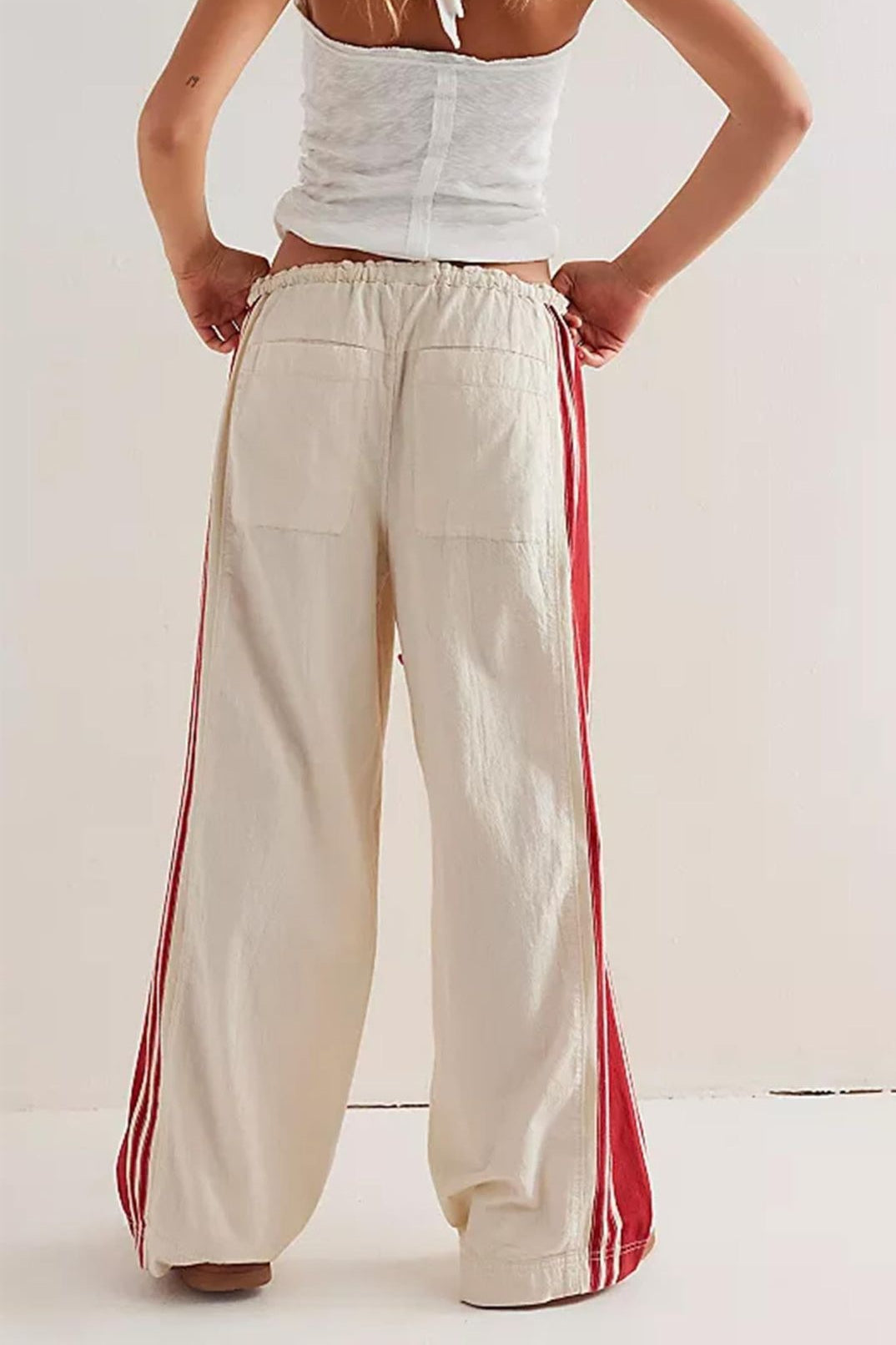 Side Stripe Airy Wide Leg Sweat Pants