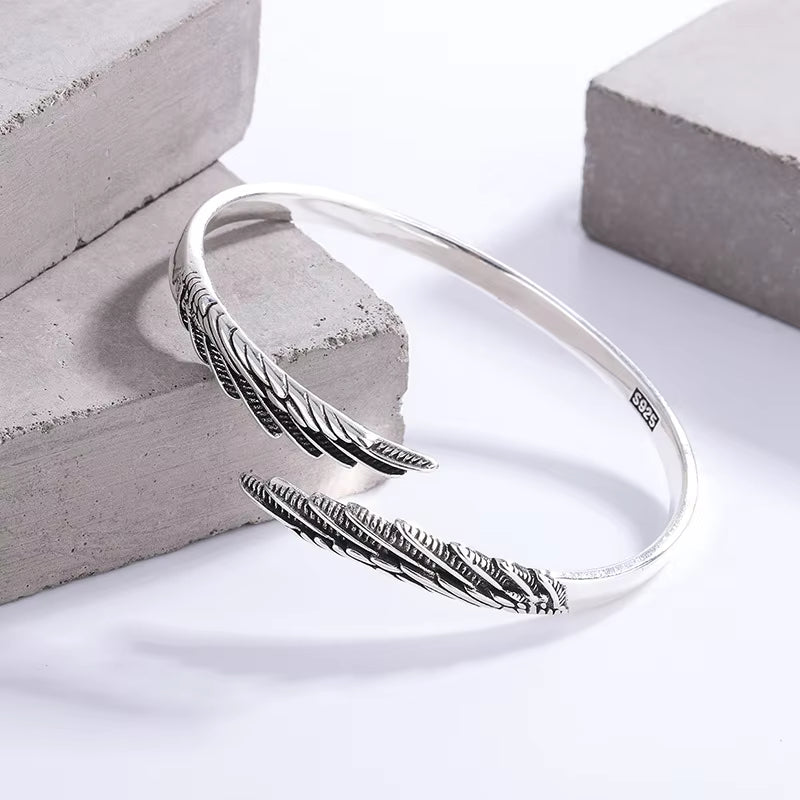 Feather Silver Bracelet