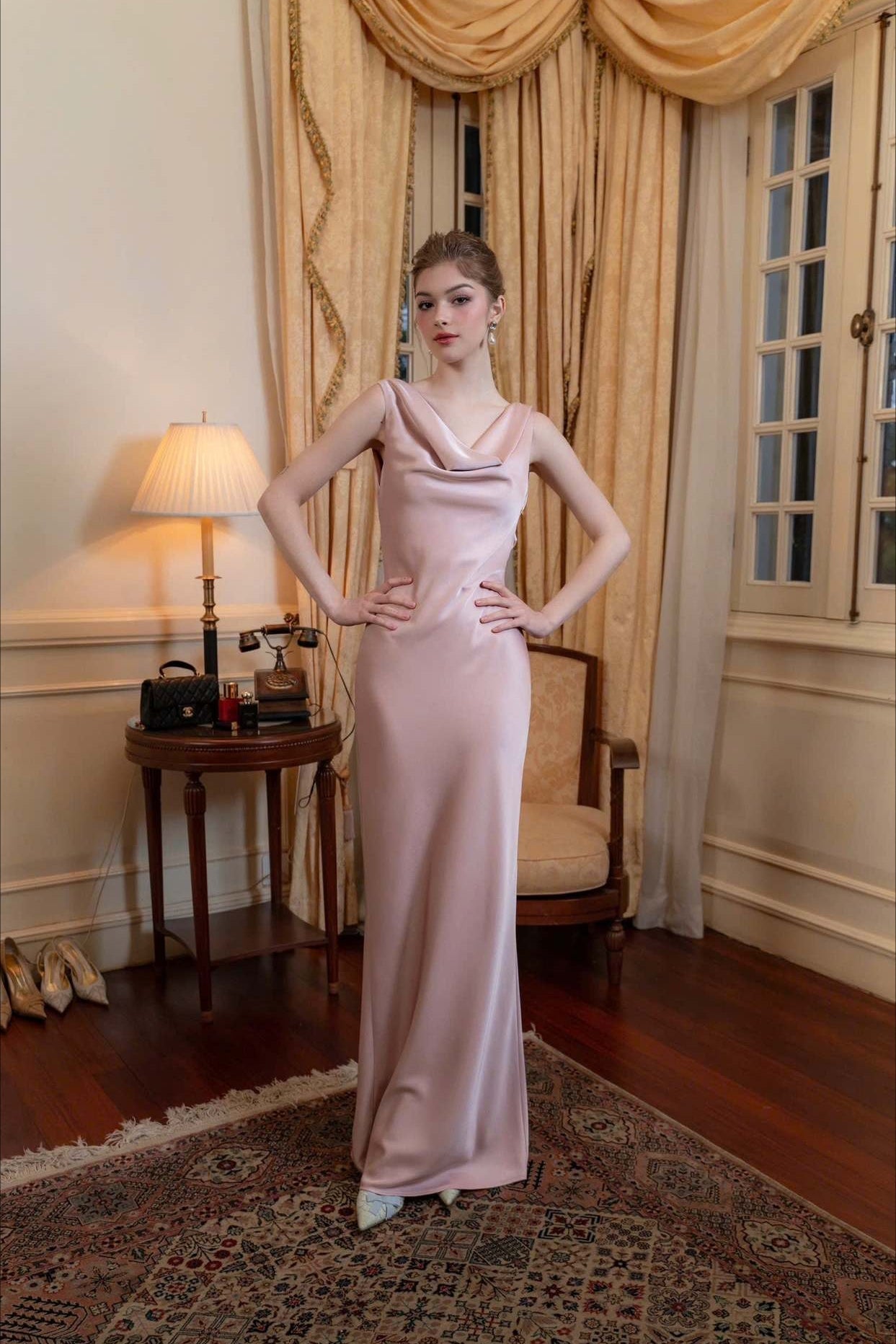 Satin Evening Maxi Dress