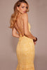 Apricot Lace Up Back Maxi Dress