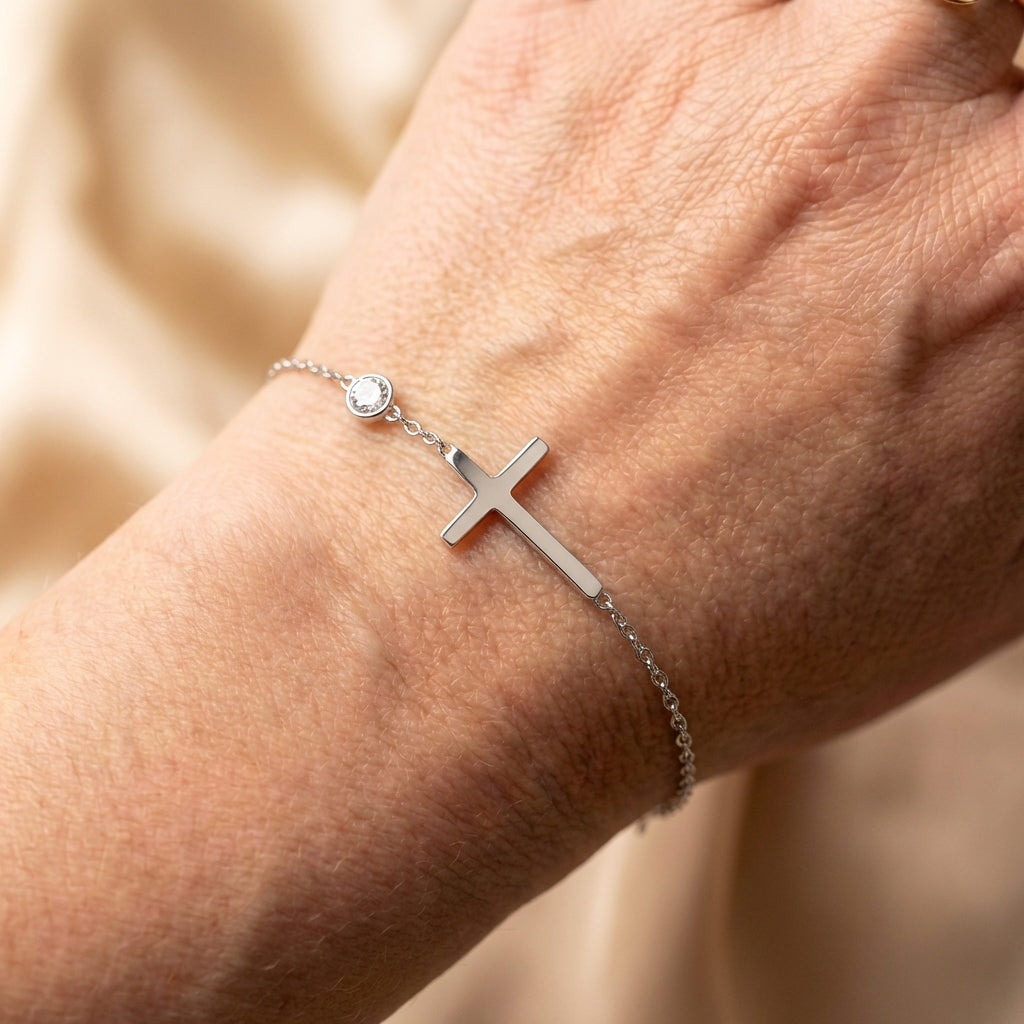 Silver Faith Heart Bracelet