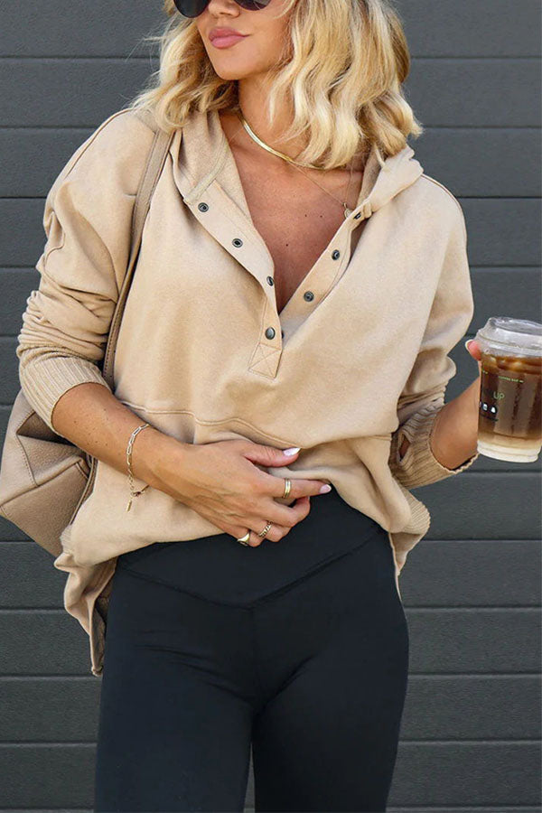 New V-neck Hooded Irregular Sweater
