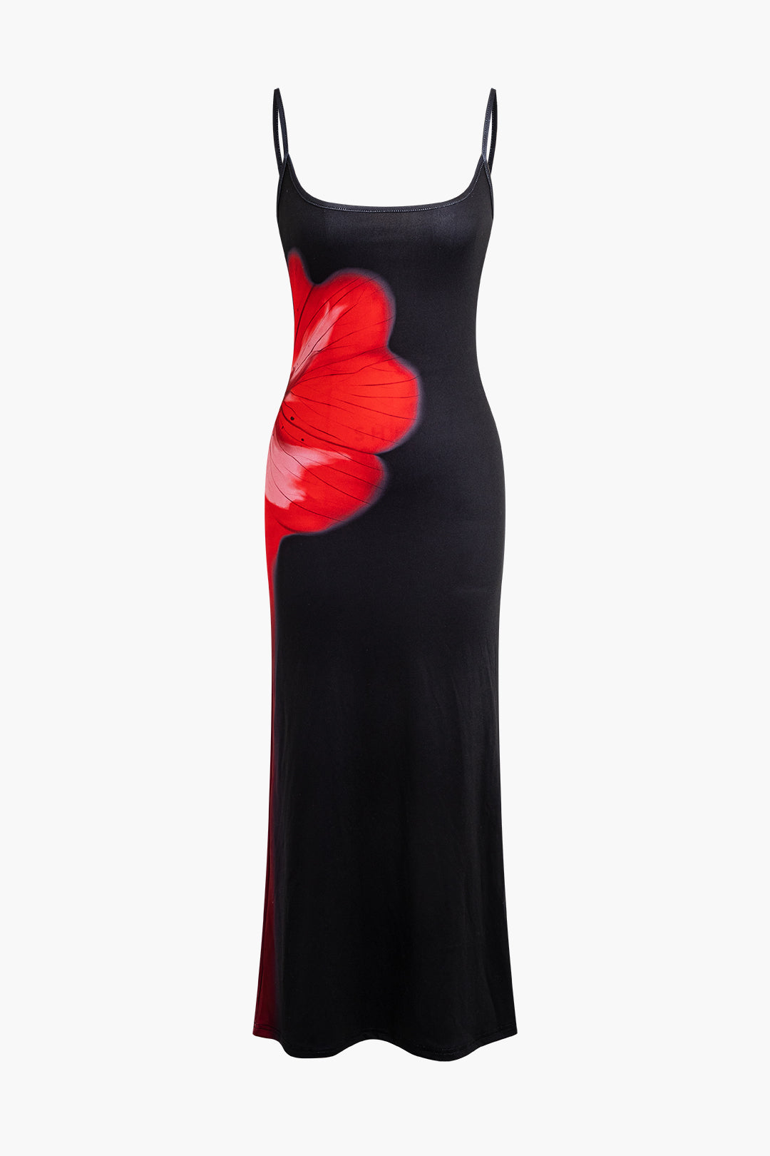 Black Print Slip Maxi Dress