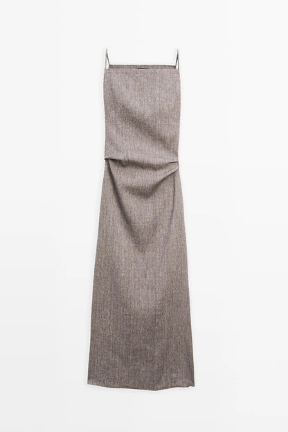 Linen-blend Flowing Maxi Dress