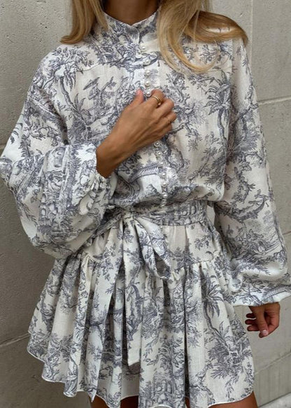 -inspired Puff Sleeve A-line Mini Dress