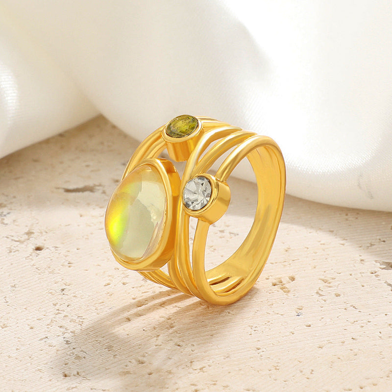Statement Opal Gold Ring