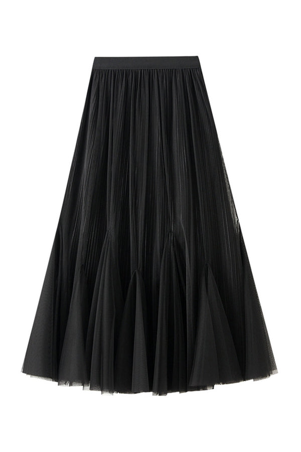 Retro Slimming Fishtail Skirt With Wide Swing