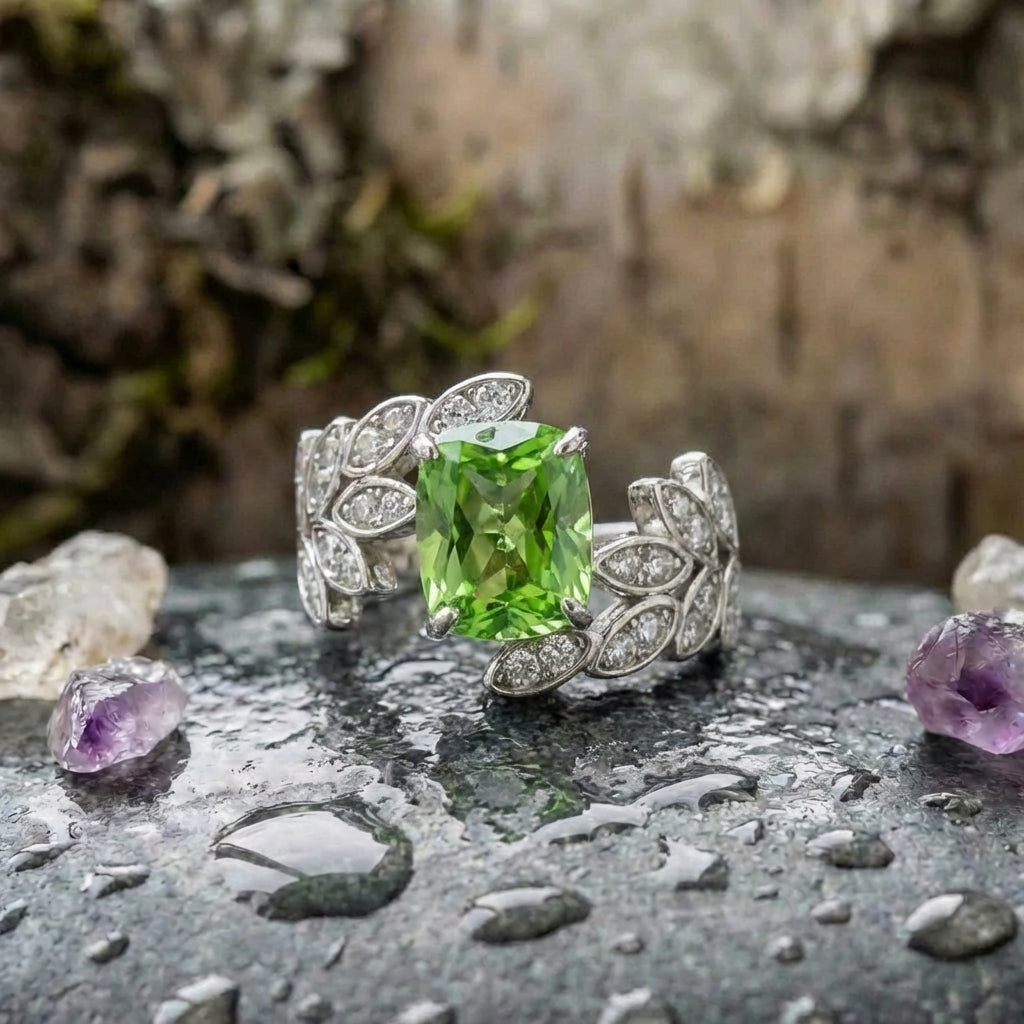 Elegant Green Cubic Zirconia Ring