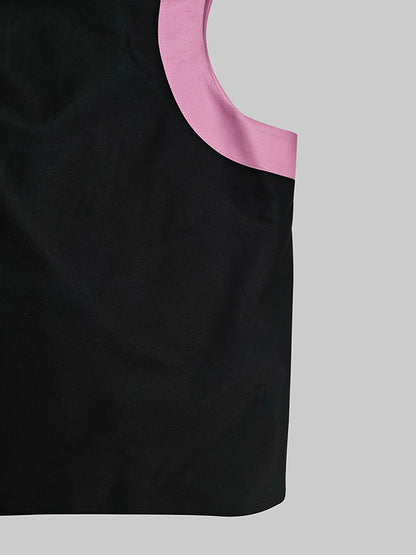 Sleeveless Hollow Pleated Split-joint Round-neck Maxi Dresses