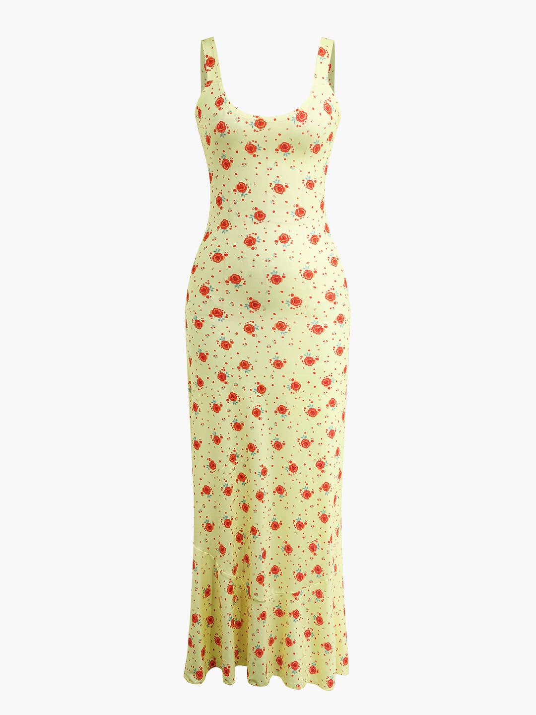 Print Mermaid Slip Maxi Dress