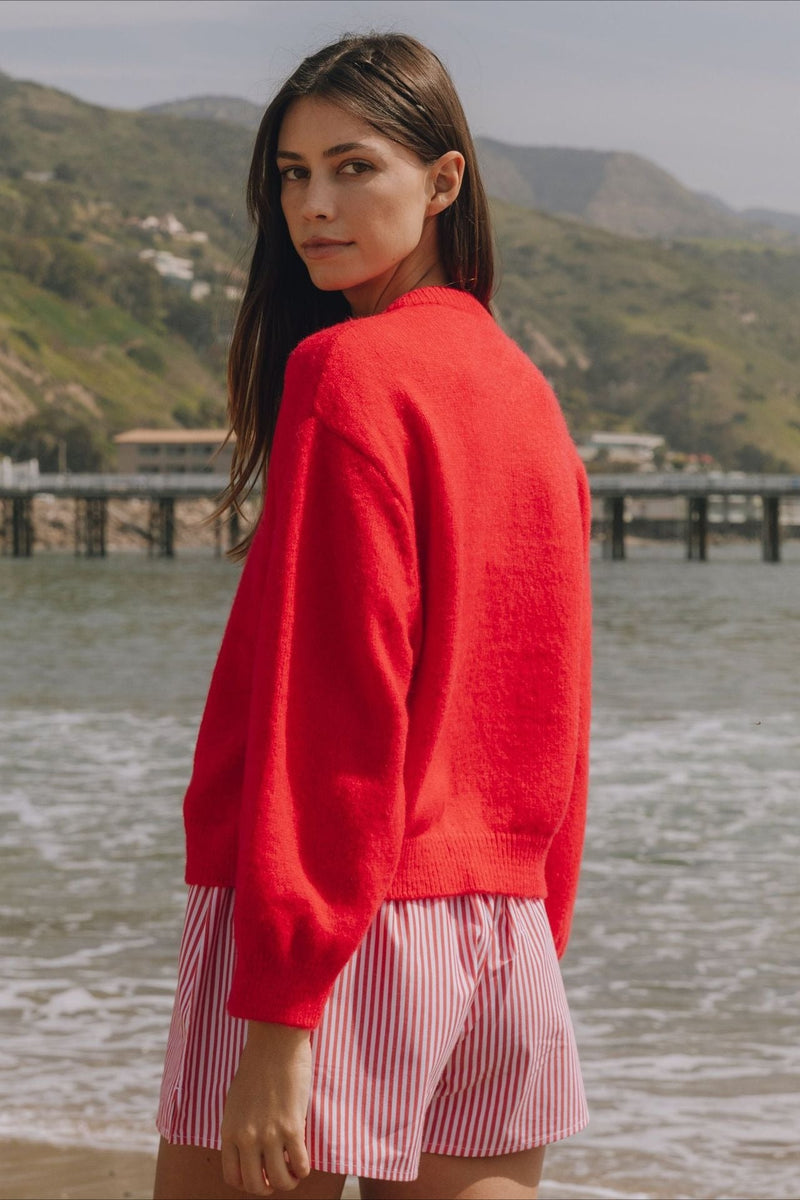 Buttoned Long Sleeve Knit Cardigan