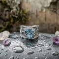 Antique Silver & Blue Crystal Ring