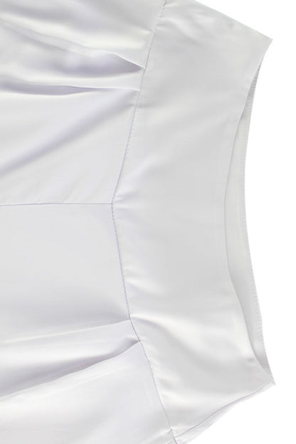 Satin Lapel Tie Front Top High Waist Pants Set