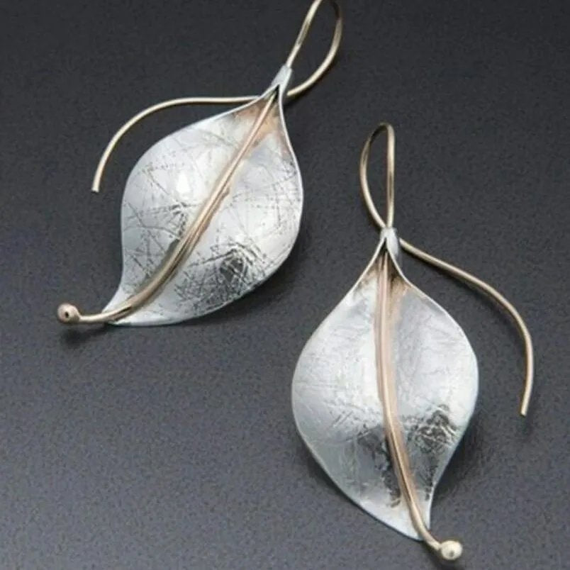 Vintage Leaf Dangle Earrings