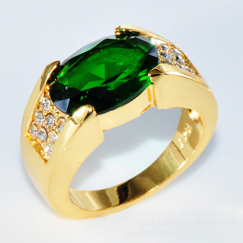 Statement Emerald Gold Ring