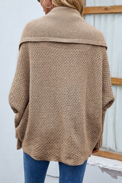 Color Dolman Sleeve Knitted Cardigan