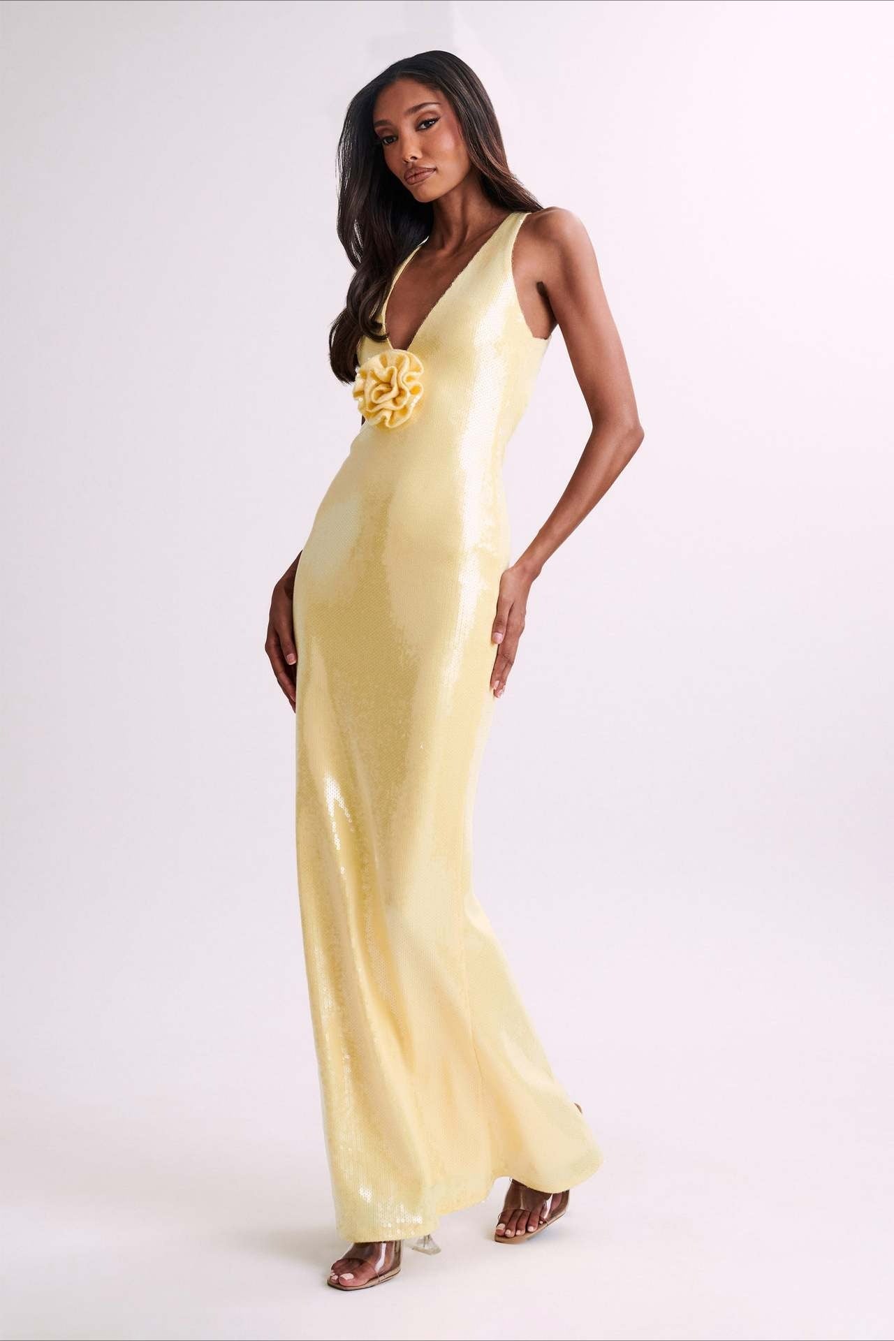 Backless Sequin Maxi Dress