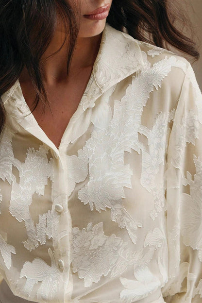 Jacquard Turtleneck Blouse