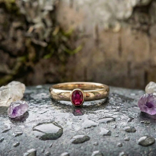 Elegant Ruby Gold Ring