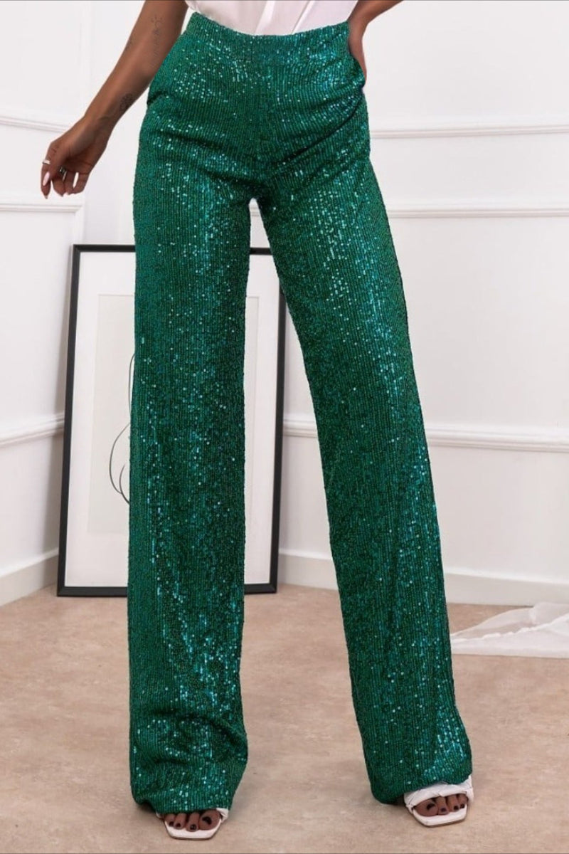 Sequin Straight Leg Pants