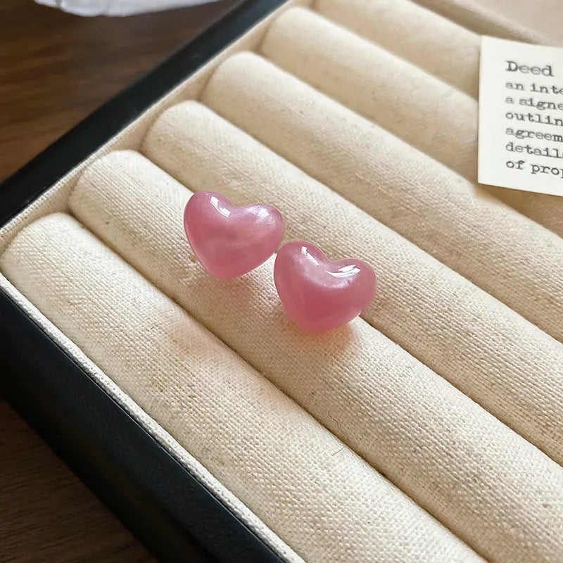 Pink Heart Earrings