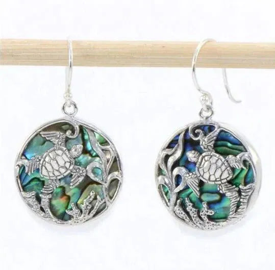Abalone Turtle Earrings