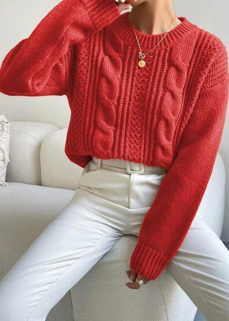 Cozy Cable Knit Crewneck Sweater