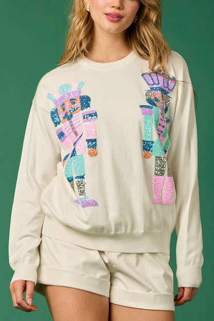 Christmas Soldier Sequined Sweatshirt