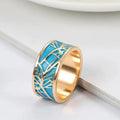 Elegant Blue Enamel Ring