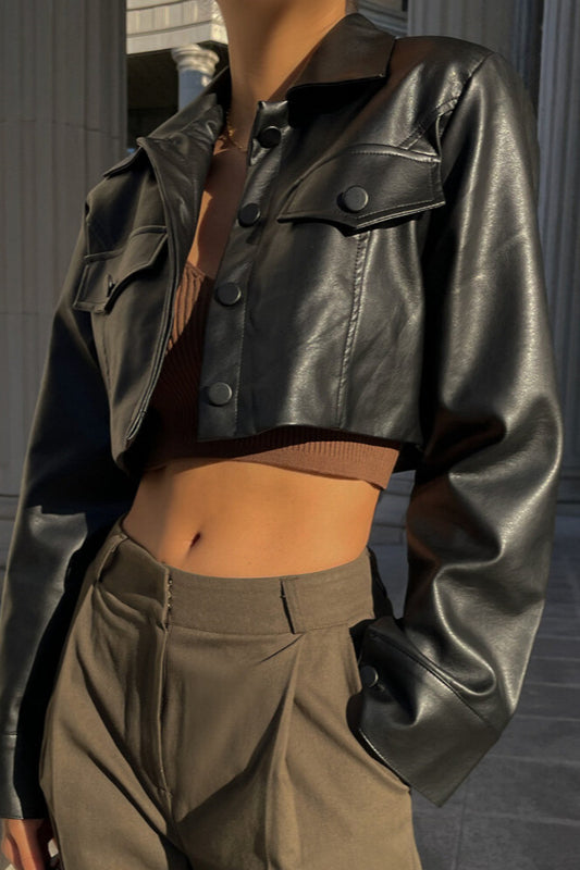 Cropped Biker Coat