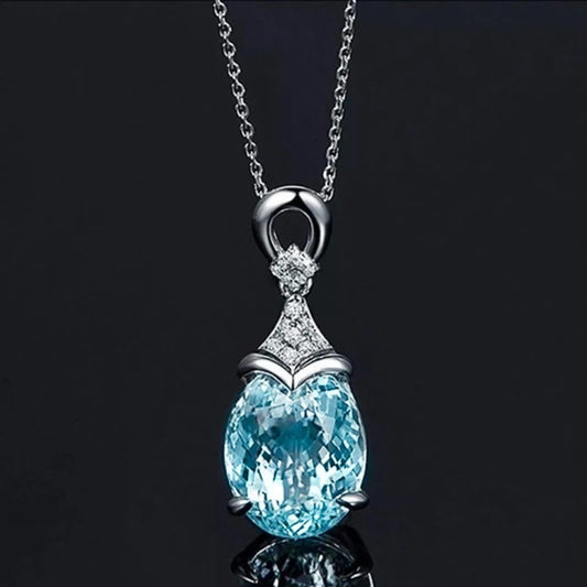 Vintage Silver Aqua Crystal