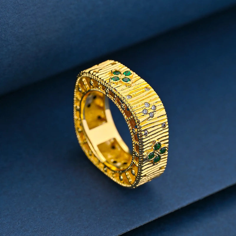 Statement Emerald Gold Ring