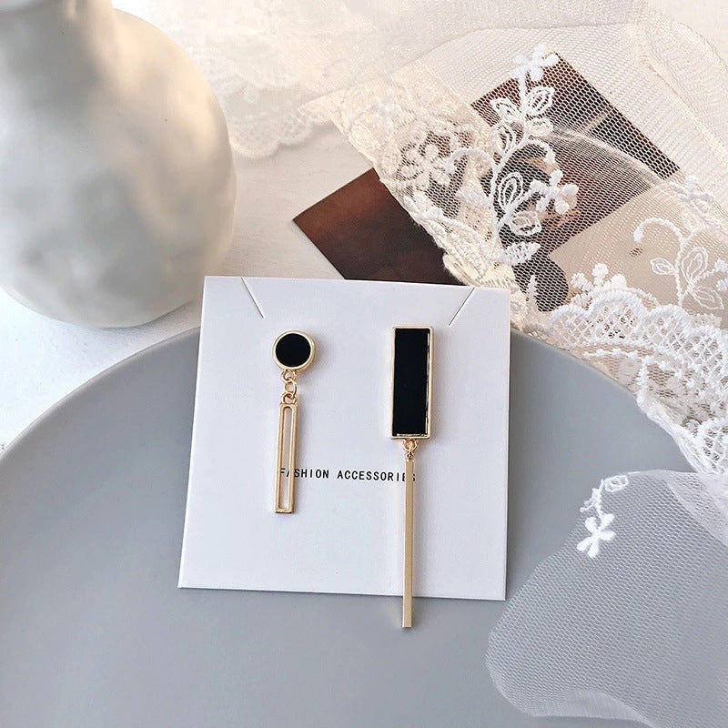 Minimalist Black Bar Earrings
