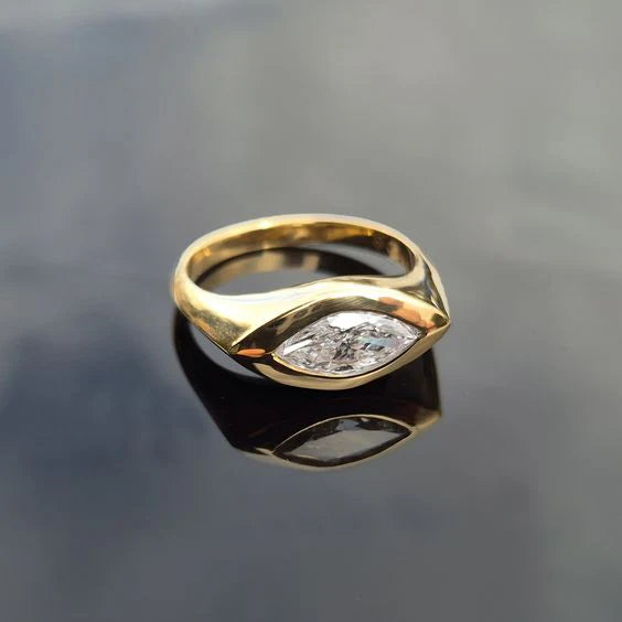 Zirconia Eye Gold Ring