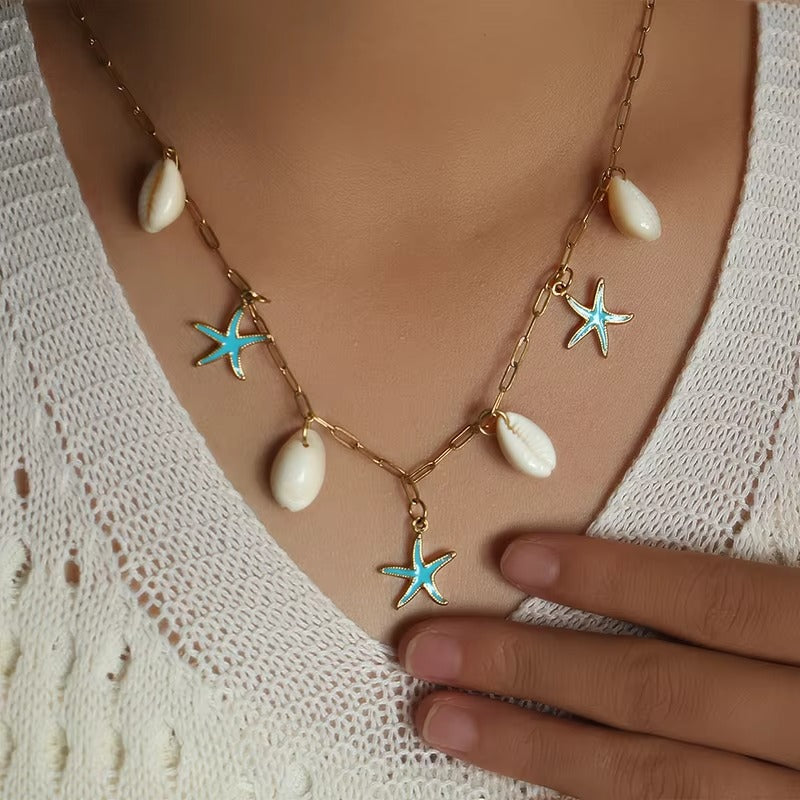 Bohemian Starfish Pearl Necklace