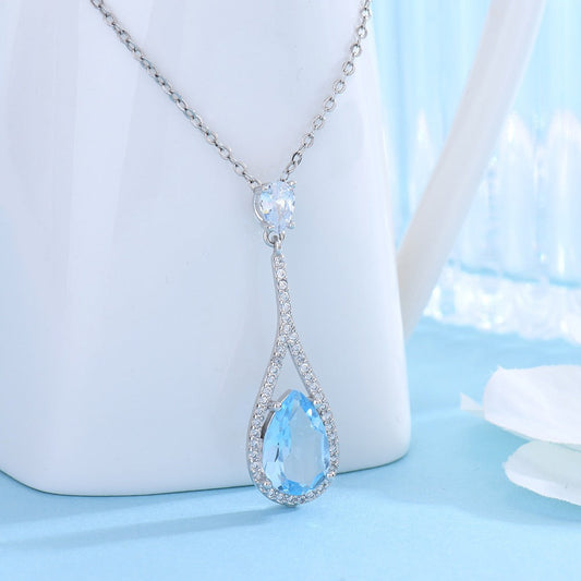 Elegant Blue Topaz Necklace