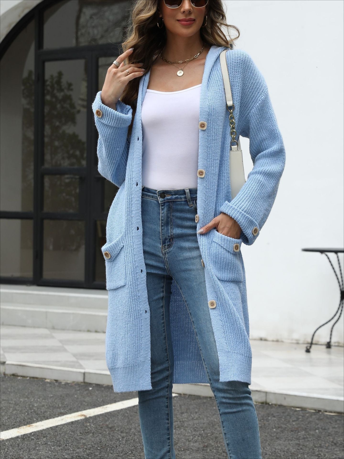 V-neck Loose Knit Cardigan