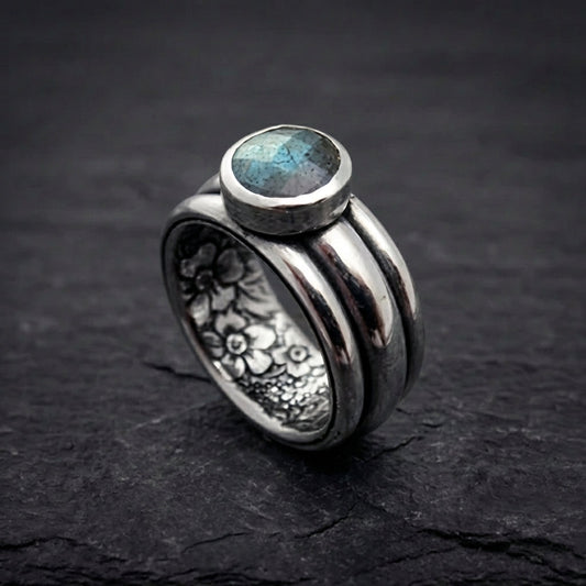 Vintage Blue Stone Layered Ring