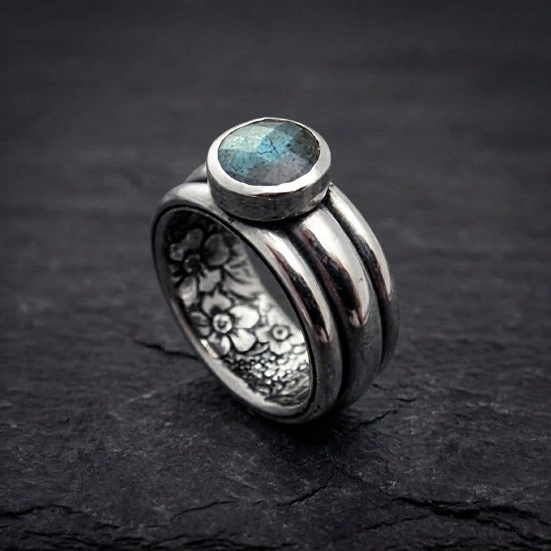 Vintage Blue Stone Layered Ring