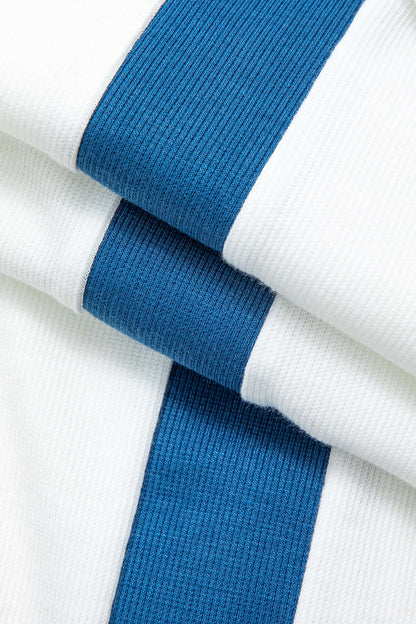 Colorblock V Neck Knit Slim Split Maxi Dress