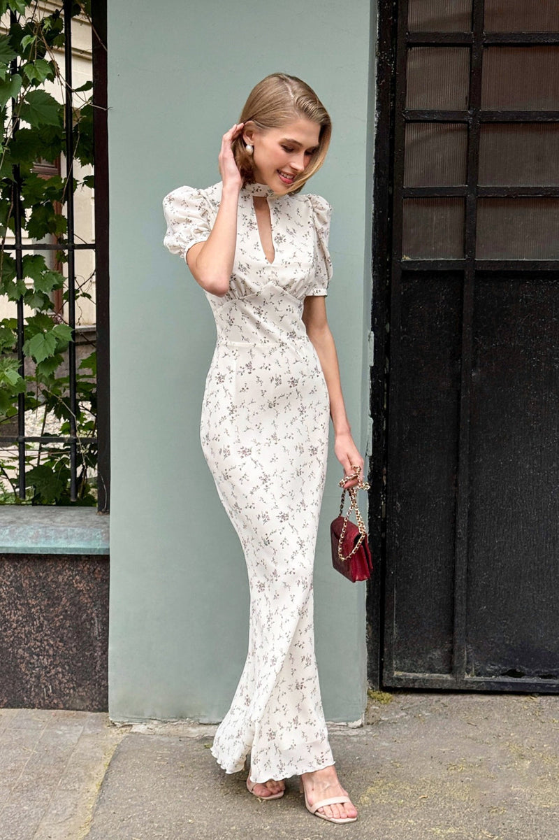 Deep V Bodycon Maxi Dress