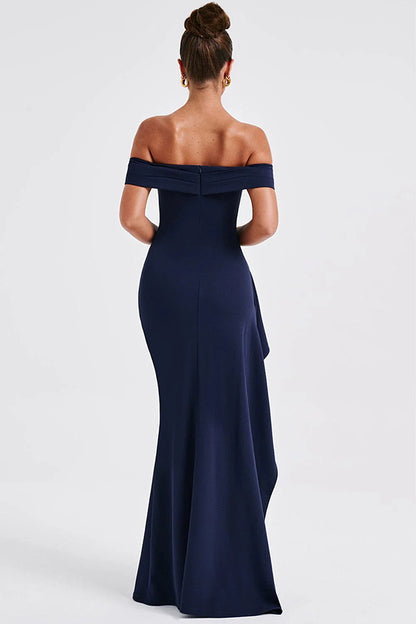 Lady Off Shoulder High Slit Maxi Dress