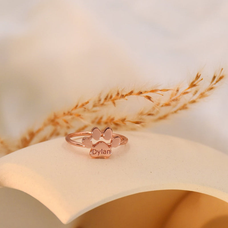 Personalized Paw Print Ring