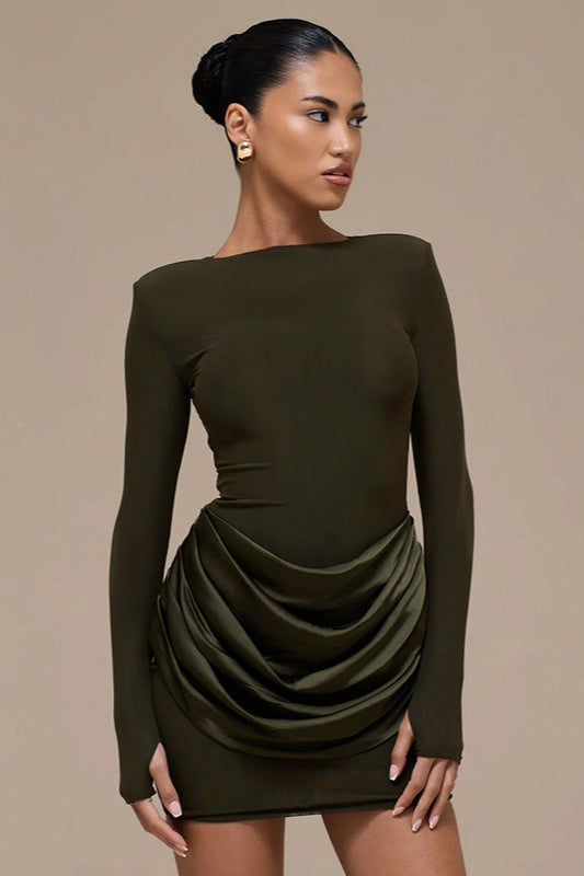 Color Ruched Bodycon Dress
