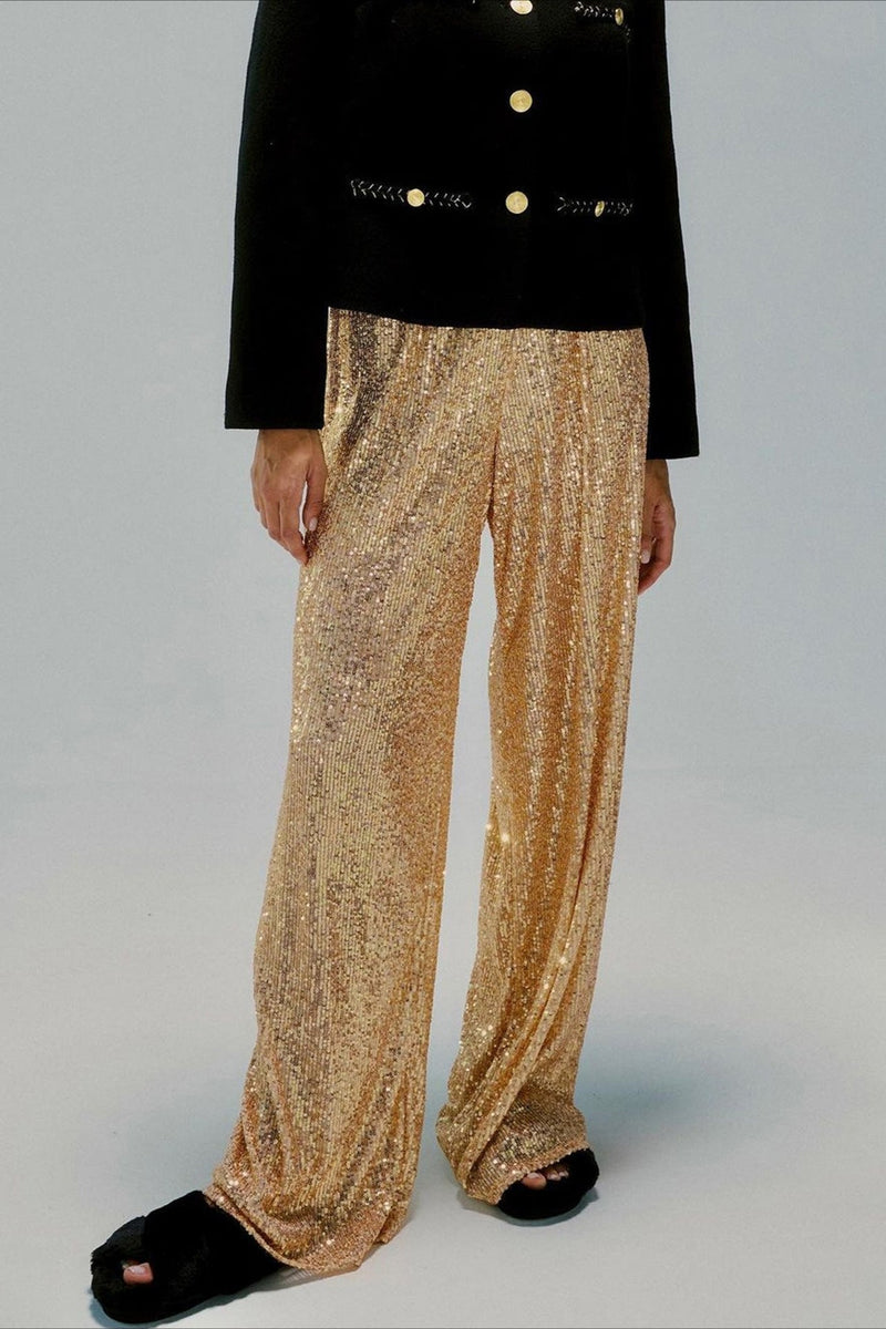 Sequin Straight Leg Pants