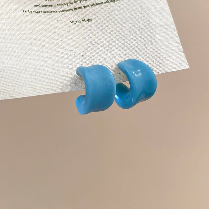 Bold Blue Hoop Earrings